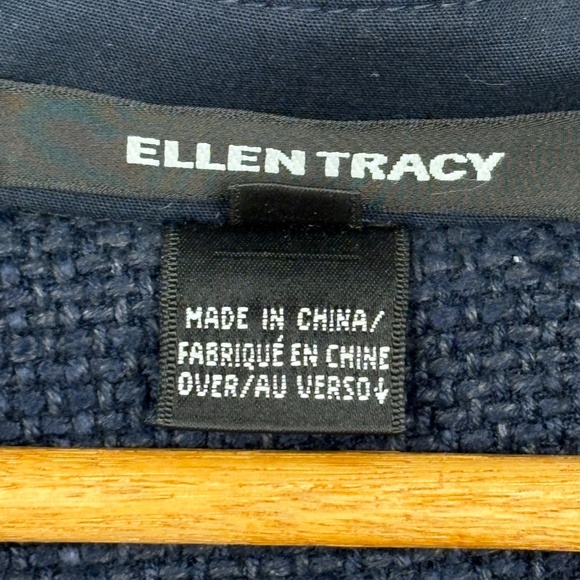 Ellen Tracy Women  Linen Tweed Textured Button Blazer Jacket Sz14 Classic Preppy - Picture 8 of 16